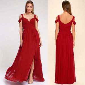 Sale! Lulu's Ocean of Elegance Wine Red Maxi Dress